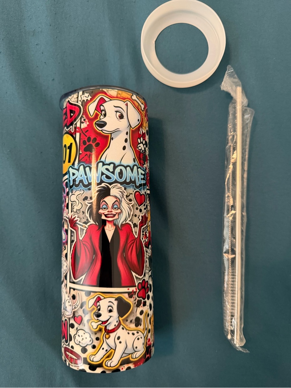 NEW 101 Dalmatian Stainless Steel Tumbler - Colorful Cartoon Design